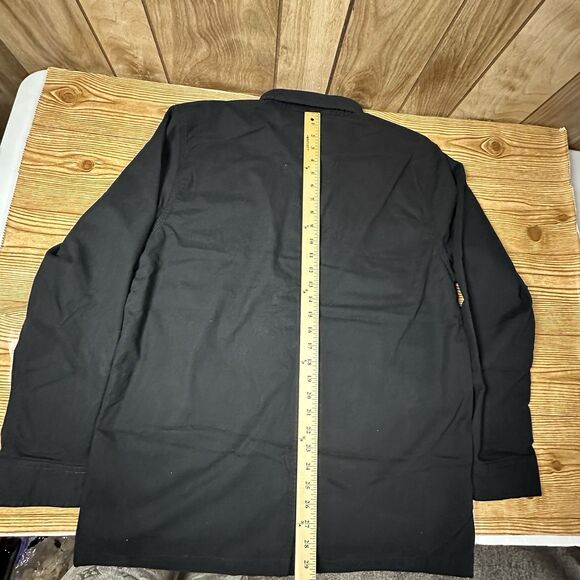 New Carhartt Rugged Flex Relaxed Fit Canvas Fleece-Lined Shirt Jacket Black Med - Picture 5 of 16